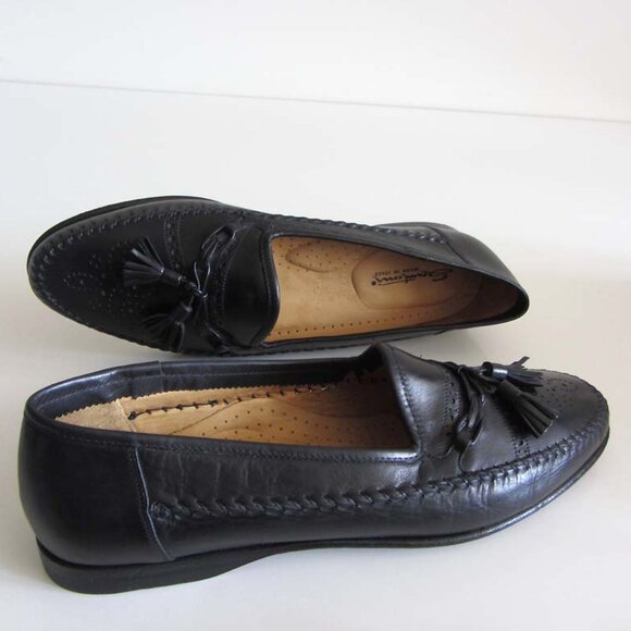 new SANTONI blk toe medallion tassel loafers 11 B shoes Italy main image 4